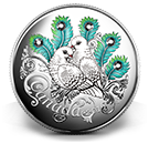 Celebration of Love-Fine Silver Coin made with Swarovski® crystals 