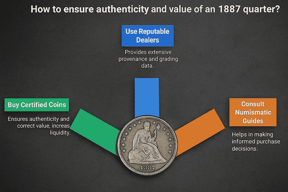 How to ensure authenticity and value of an 1887 quarter?