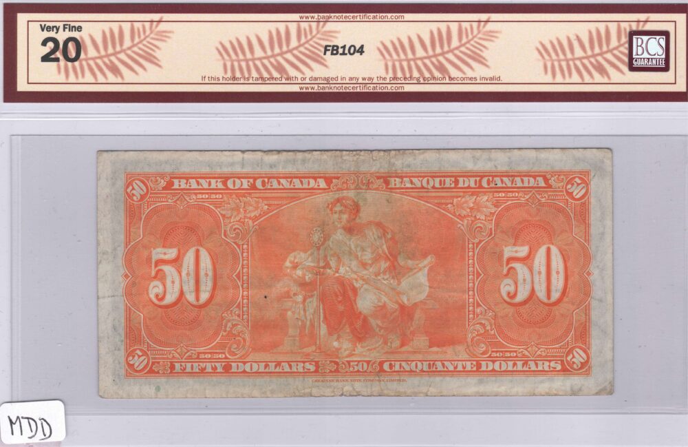 1937 Bank of Canada BC-26c Coyne Towers $50 VF-20 Bill!!! - Image 3