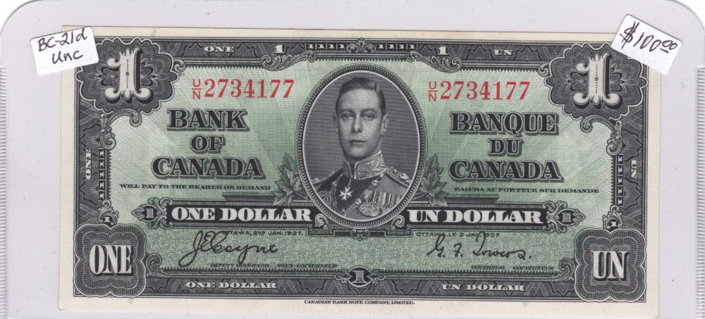 1937 Bank Of Canada $1 BC-21d UNC Banknotes!!! - Image 3