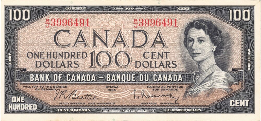 1954 Bank of canada $100 BC-43c UNC Banknote!!! - Image 2