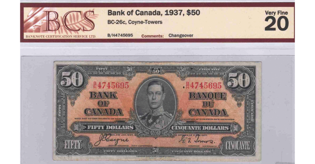 BC-26C, Coyne-Towers $50, VF-20