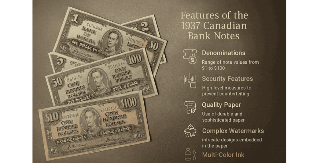 Features of the 1937 Canadian Banknotes