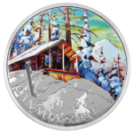 2016 Canada $20 1 oz Fine Silver Coin – Canadian Landscapes: Ski Chalet (Coloured)