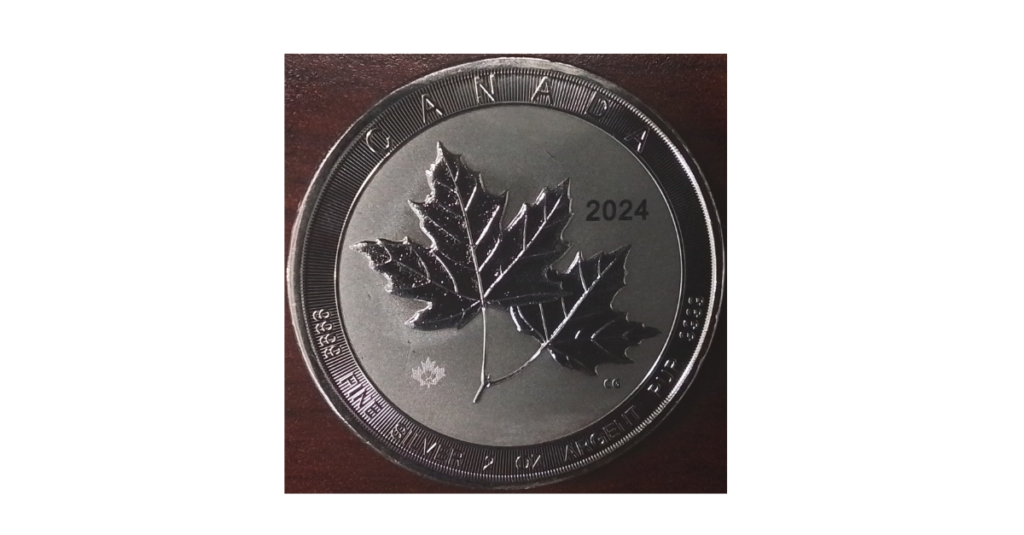 2024 Canada 2 Ounce Fine Pure Silver Maple Leaf Coin