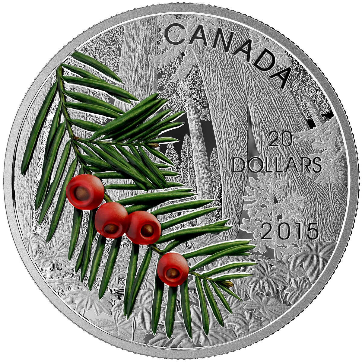 2015 $20 Forests of Canada – Columbian Yew Tree | Pure Silver Coin