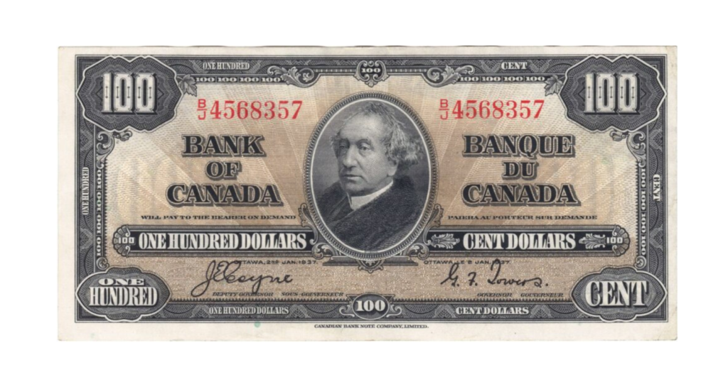 1954 Bank of Canada $100 BC-43c Uncirculated Banknote