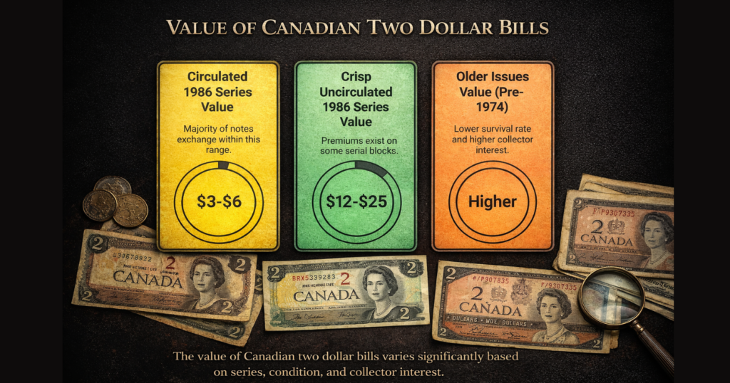 Canadian two dollar bill value today