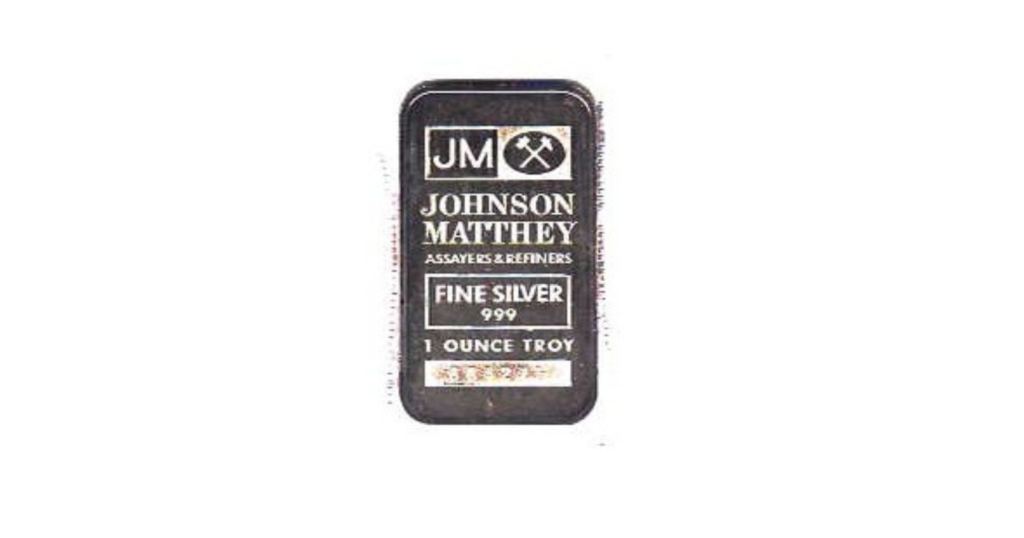 Johnson Matthey 1 oz Silver Bar Historic Grade