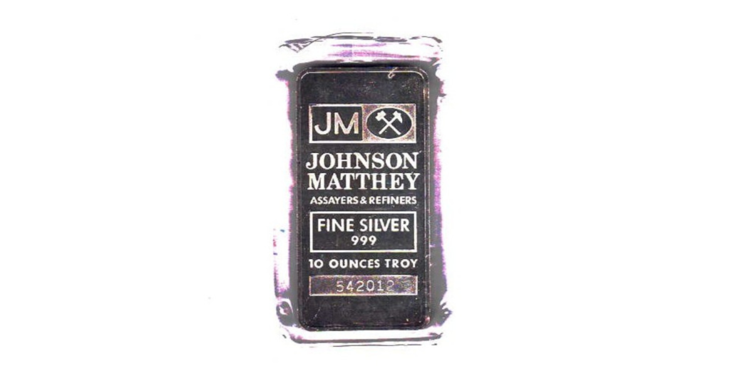 Johnson Matthey 10 oz Silver Bar Standard Market Grade