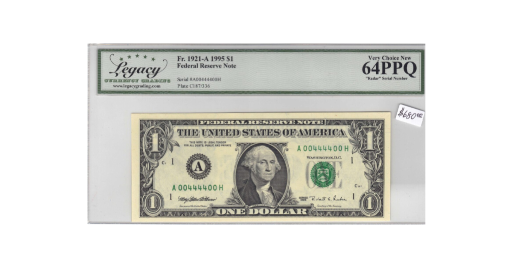 1995 $1 Federal Reserve Note