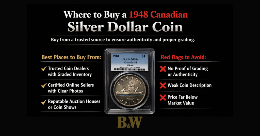 Where to Buy a 1948 Canadian Silver Dollar Coin